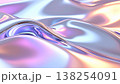 虹色の液体金属と流動的なクロームウェーブの抽象背景 138254091