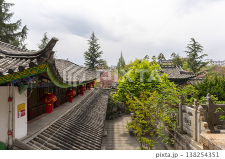 Lijiang, China - April 12, 2024 : Five Phoenix Pavilion originally named Fuyun Pavilion, is located at the northern end of Black Dragon Pool Park in Lijiang, China on April 12, 2024. Lijiang, China - April 12, 2024 : Five Phoenix Pavilion originally named Fuyun Pavilion, is located at the northern end of Black Dragon Pool Park in Lijiang, China on April 12, 2024. 138254351