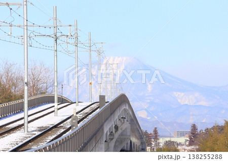 雪の中を走る電車 宇都宮ライトレール 飛山城跡駅 雪の中を走る電車 宇都宮ライトレール 飛山城跡駅 138255288
