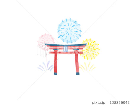 鳥居 花火 カラフル 水彩 イラスト かわいい デフォルメ 夏 夏祭り 神社 観光 素材 鳥居 花火 カラフル 水彩 イラスト かわいい デフォルメ 夏 夏祭り 神社 観光 素材 138256042