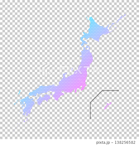 かわいい日本地図のイラスト素材 ネオンカラー 蛍光色 かわいい日本地図のイラスト素材 ネオンカラー 蛍光色 138256582