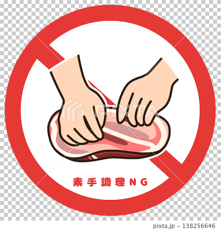 食品衛生：無徒手烹飪圖示；建議戴手套；HACCP合規性圖示。 138256646