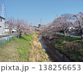 桜が咲く川沿いにある風景 138256653