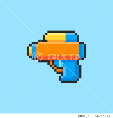 Pixel art Water Gun Toy game asset design 138256755