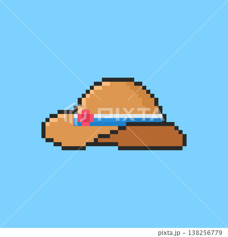 Pixel art Summer Hat game asset design Pixel art Summer Hat game asset design 138256779