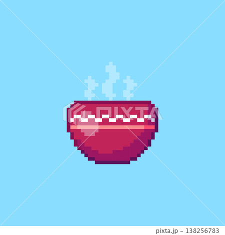 Pixel art Hot Soup Bowl game asset design Pixel art Hot Soup Bowl game asset design 138256783
