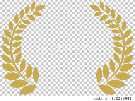 Golden laurel wreath frame Golden laurel wreath frame 138256941