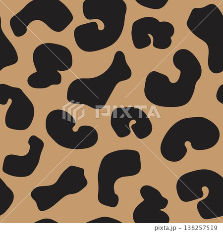 Animal Print Fashion Textile Leopard Pattern Design In Black And Tan 138257519