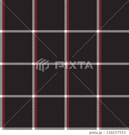 Fashion Textile Design Dark Plaid Pattern Red And White Lines Repeat For Apparel And Decor Modern Tartan Style Fabric Print Surface Design Trendy 138257553