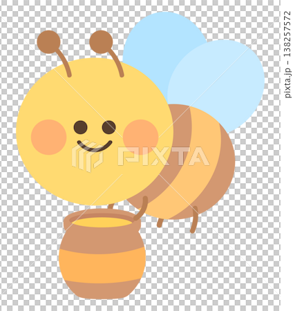 はちみつを集めるかわいいミツバチ 138257572