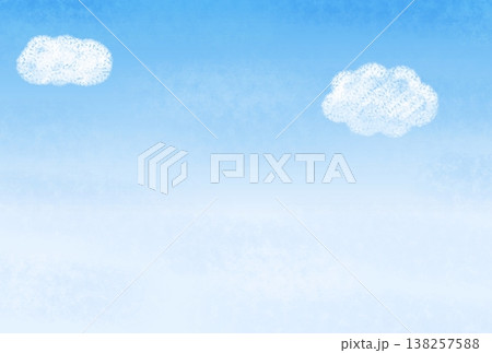 青色の雲が浮かぶ空の背景 138257588