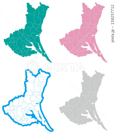分割できる茨城県地図セット 分割できる茨城県地図セット 138257712
