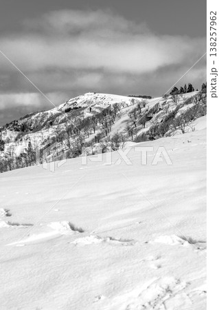 兵庫県最高峰の氷ノ山雪山登山　三ノ丸から氷ノ山山頂を望む　新聞、雑誌用 138257962