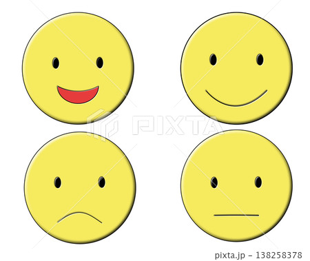 ぷっくりでシンプルな表情アイコンセット立体 138258378