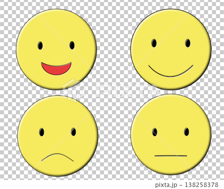 ぷっくりでシンプルな表情アイコンセット立体 138258378