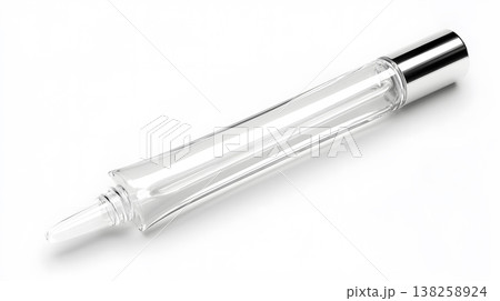 Transparent serum bottle cosmetic container skincare packaging clear plastic tube empty beauty vial silver cap gloss applicator hygiene product minimal design spa product Transparent serum bottle cosmetic container skincare packaging clear plastic tube empty beauty vial silver cap gloss applicator hygiene product minimal design spa product 138258924