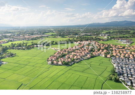 Aerial View of Land Development in San Sai, Chiang Mai Aerial View of Land Development in San Sai, Chiang Mai 138258977