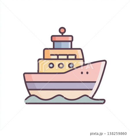 カラフルな船のイラスト 138259860