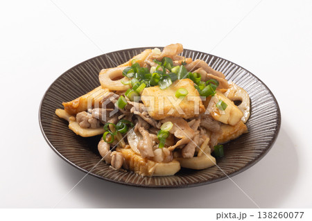 豚肉　厚揚げ豆腐　蓮根　炒め　 138260077