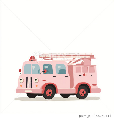 可愛い消防車のイラスト 可愛い消防車のイラスト 138260541