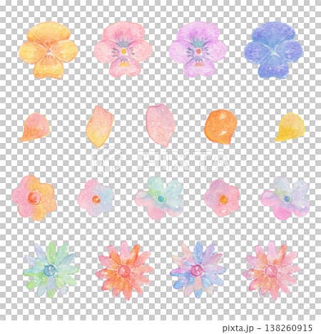 水彩花卉插圖(一套) 水彩花卉插圖(一套) 138260915