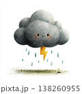 雷が落ちる天気のイラスト 138260955