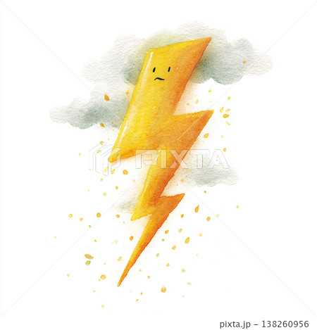 雷が落ちる天気のイラスト 138260956