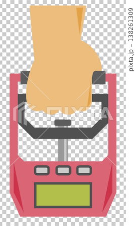 圖示說明如何利用負重訓練鍛鍊出的肌肉來測量握力。 138261309