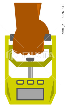筋トレで鍛えた筋肉で握力測定をするイラスト 138261312