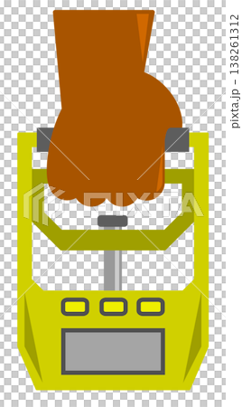 筋トレで鍛えた筋肉で握力測定をするイラスト 138261312