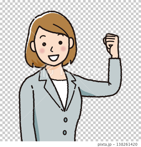 ビジネスウーマン ガッツポーズ 女性 会社員 スーツ 成功 喜ぶ 人物イラスト シンプル 上半身 ビジネスウーマン ガッツポーズ 女性 会社員 スーツ 成功 喜ぶ 人物イラスト シンプル 上半身 138261420