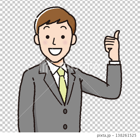 Businessman OK pose, good, male, office worker, suit, approval, understood, simple, upper body illustration. Businessman OK pose, good, male, office worker, suit, approval, understood, simple, upper body illustration. 138261525