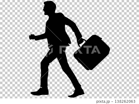 Silhouette of running businessman Silhouette of running businessman 138262063