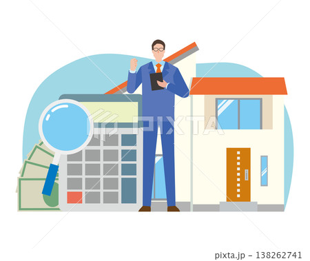 戸建て住宅と男性 138262741