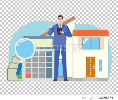 戸建て住宅と男性 138262741