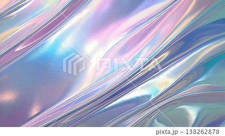 ホログラム オーロラ セロファン 虹 背景素材 16:9サイズ 138262878