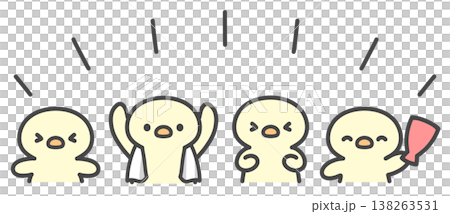 Hand-drawn illustrations of chicks cheering at a soccer match: Supporters, spectators, and team cheering. Hand-drawn illustrations of chicks cheering at a soccer match: Supporters, spectators, and team cheering. 138263531