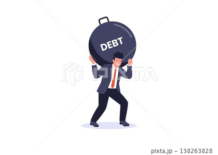 Financial Default Risk and Heavy Debt Burden Illustration 138263828