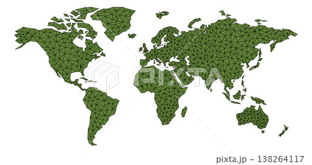 World Map Triangles Background Illustration World Map Triangles Background Illustration 138264117
