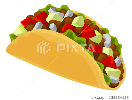 Crunchy Taco Food Illustration 138264128