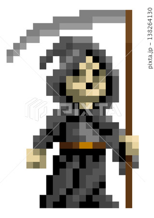 Death Grim Reaper Fantasy Pixel Art Game Cartoon 138264130