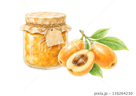 水彩 アンティーク びわジャム AI 水彩 アンティーク びわジャム AI 138264230