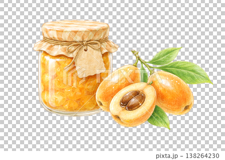 水彩 アンティーク びわジャム AI 水彩 アンティーク びわジャム AI 138264230
