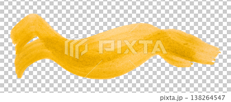 yellow watercolor background. Artistic hand paint. Isolated on transparent background. 138264547