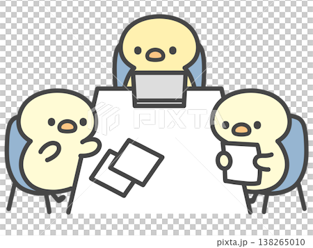 A hand-drawn illustration of three chicks having a meeting on a laptop computer, depicting a business scene of discussion, consultation, and debate. A hand-drawn illustration of three chicks having a meeting on a laptop computer, depicting a business scene of discussion, consultation, and debate. 138265010