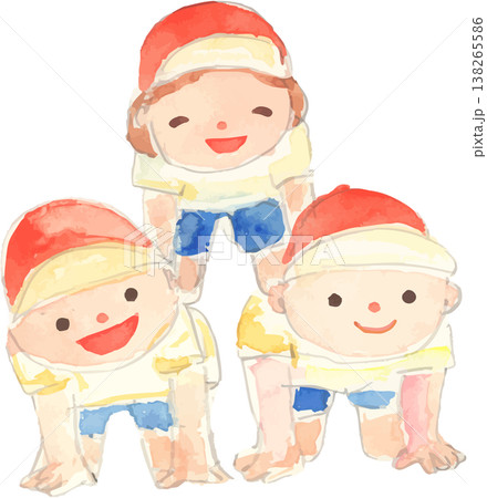 運動会で組体操をする子どものイラスト 運動会で組体操をする子どものイラスト 138265586