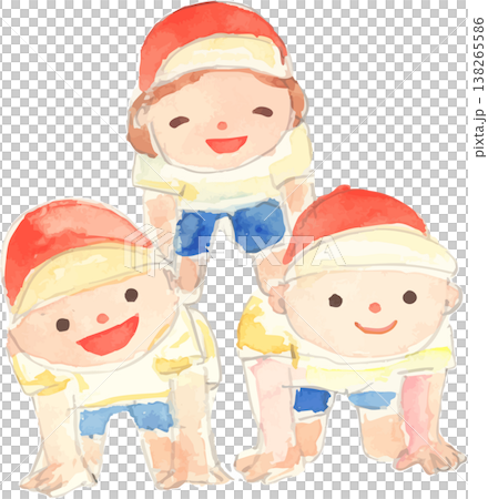 運動会で組体操をする子どものイラスト 運動会で組体操をする子どものイラスト 138265586