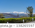 大町山岳博物館から眺める残雪が白く輝く春の北アルプス 138265597