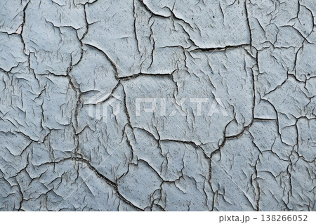 Blue Gray Cracked Paint with Polygonal Segments, Medium Scale We 138266052