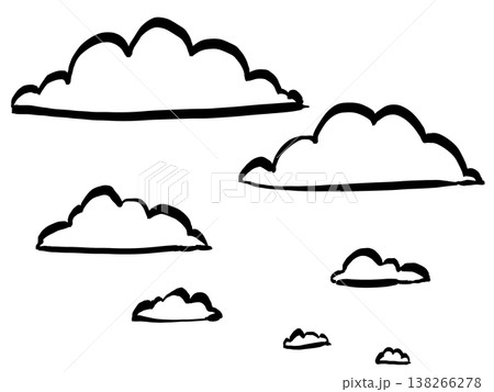 雲のイラスト (筆タッチ) シンプル 雲のイラスト (筆タッチ) シンプル 138266278